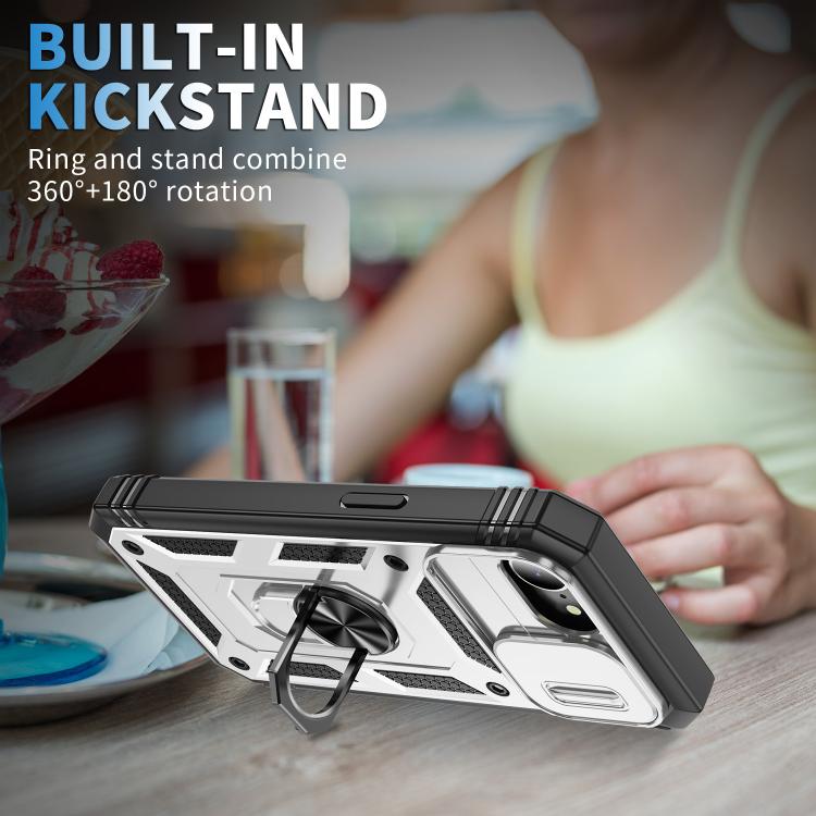 For iPhone 17e / 16e Sliding Camshield TPU + PC Phone Case with Holder