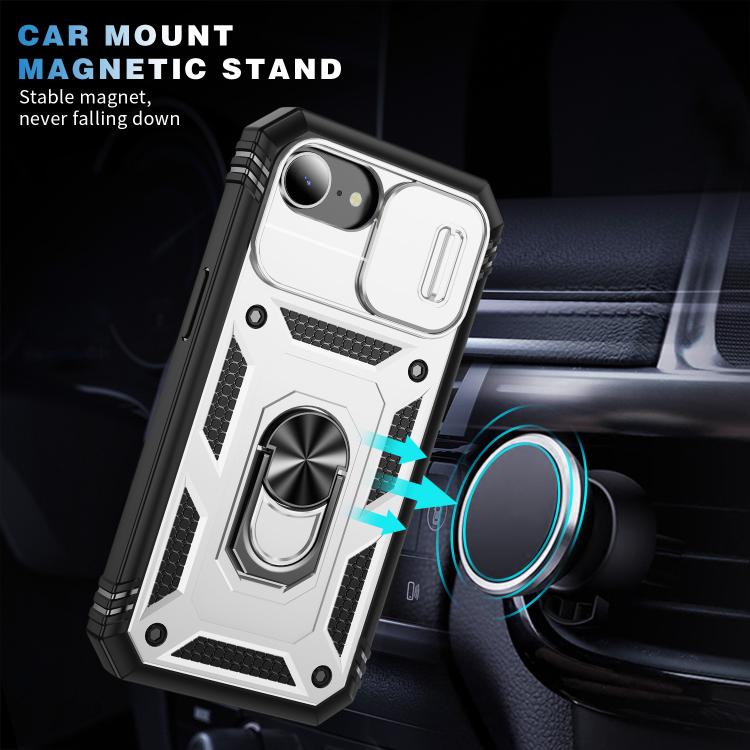 For iPhone 17e / 16e Sliding Camshield TPU + PC Phone Case with Holder