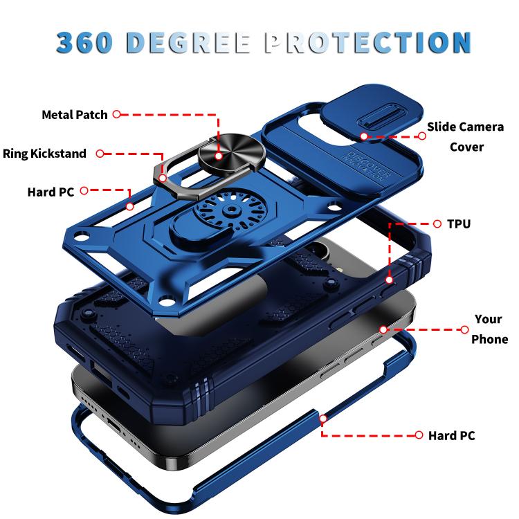 For iPhone 17e / 16e Sliding Camshield TPU + PC Phone Case with Holder