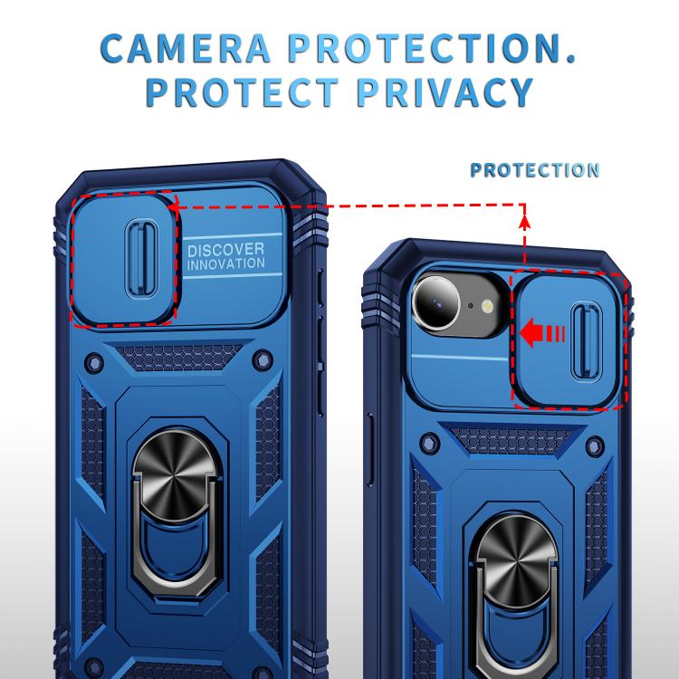 For iPhone 17e / 16e Sliding Camshield TPU + PC Phone Case with Holder