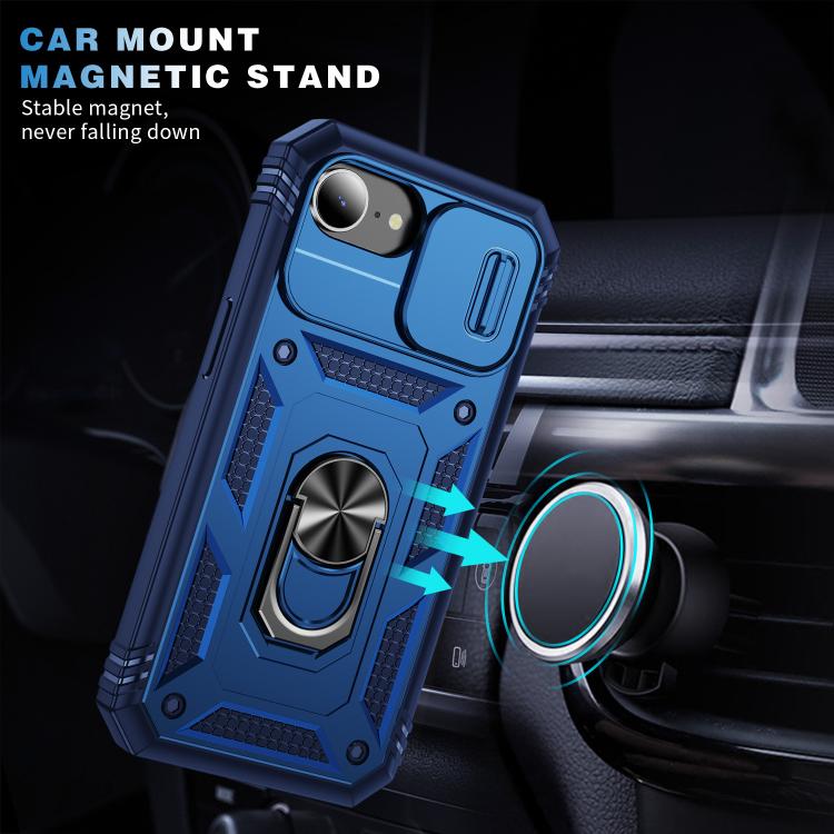 For iPhone 17e / 16e Sliding Camshield TPU + PC Phone Case with Holder