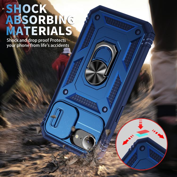 For iPhone 17e / 16e Sliding Camshield TPU + PC Phone Case with Holder