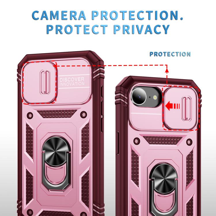 For iPhone 17e / 16e Sliding Camshield TPU + PC Phone Case with Holder