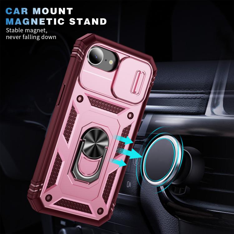 For iPhone 17e / 16e Sliding Camshield TPU + PC Phone Case with Holder