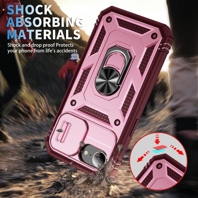 For iPhone 17e / 16e Sliding Camshield TPU + PC Phone Case with Holder