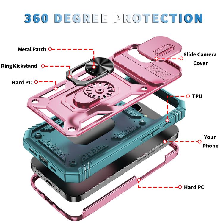 For iPhone 17e / 16e Sliding Camshield TPU + PC Phone Case with Holder