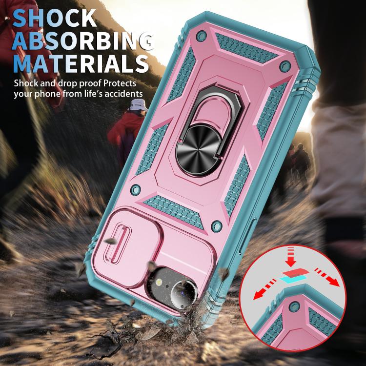 For iPhone 17e / 16e Sliding Camshield TPU + PC Phone Case with Holder