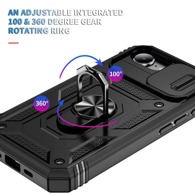 For iPhone 17e / 16e Sliding Camshield TPU + PC Phone Case with Holder
