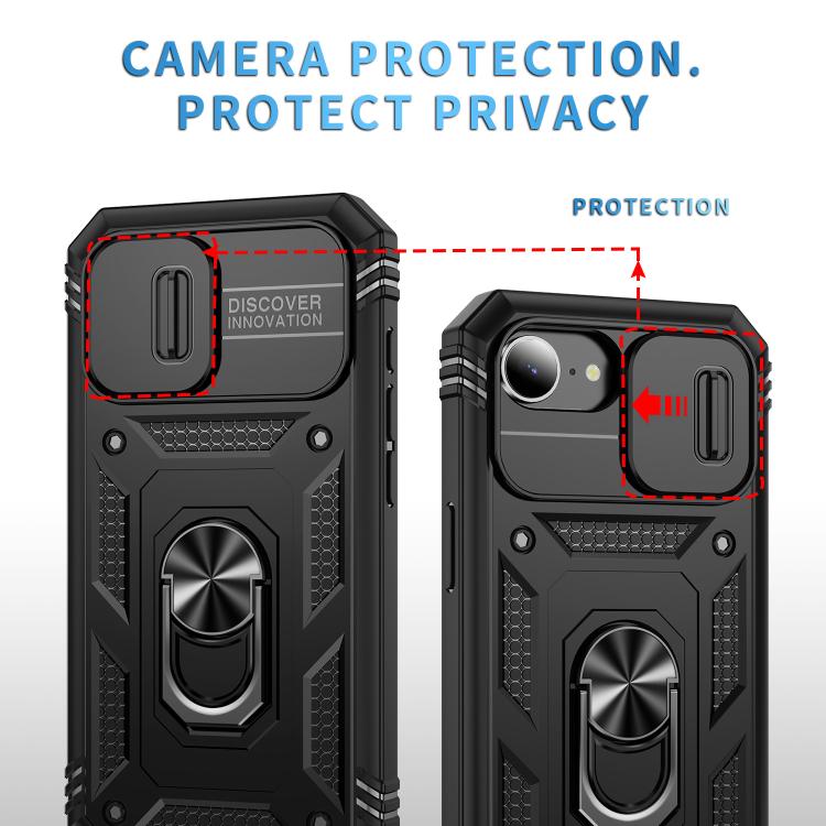 For iPhone 17e / 16e Sliding Camshield TPU + PC Phone Case with Holder