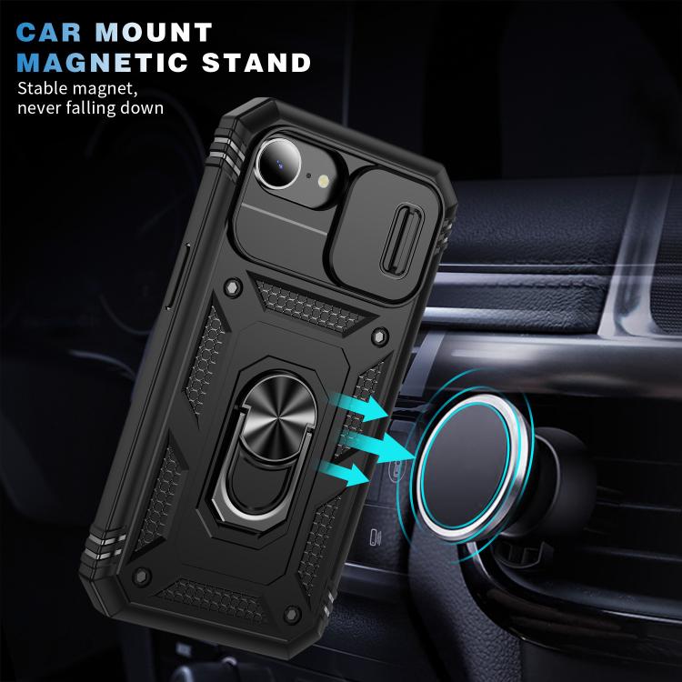 For iPhone 17e / 16e Sliding Camshield TPU + PC Phone Case with Holder