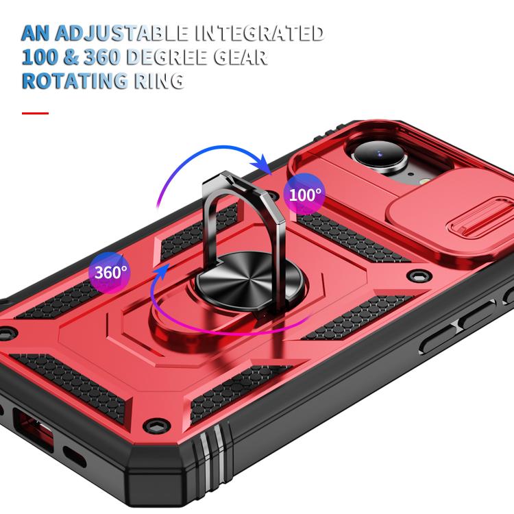 For iPhone 17e / 16e Sliding Camshield TPU + PC Phone Case with Holder