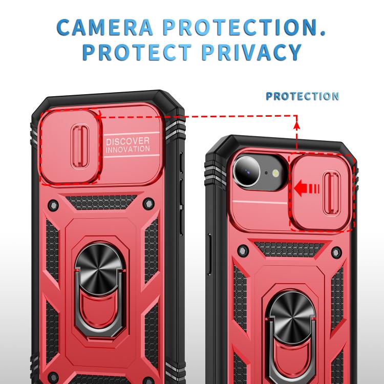 For iPhone 17e / 16e Sliding Camshield TPU + PC Phone Case with Holder