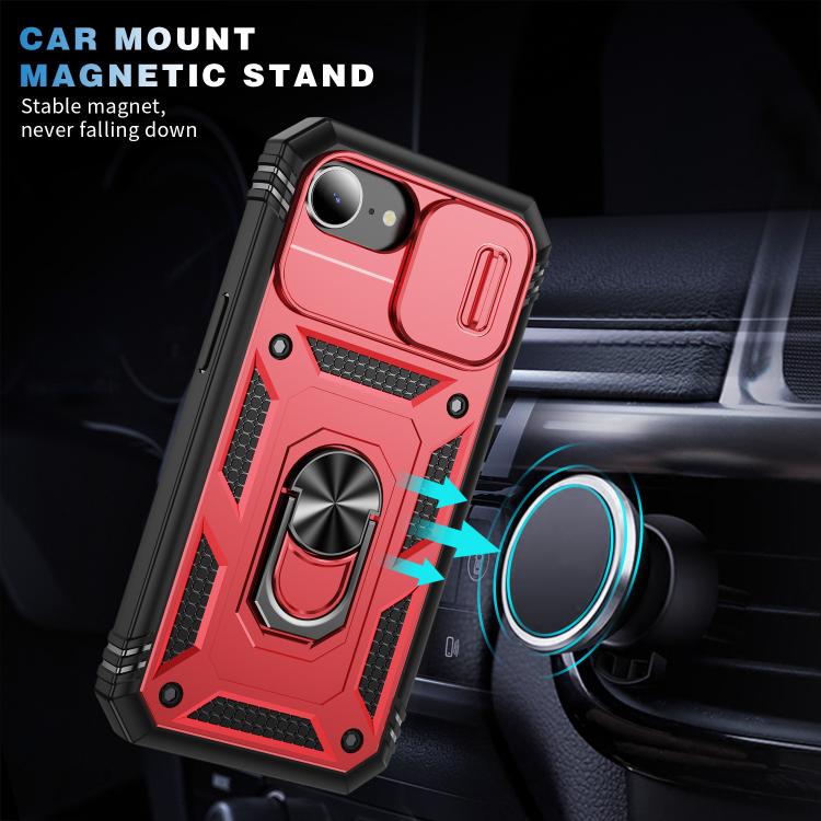 For iPhone 17e / 16e Sliding Camshield TPU + PC Phone Case with Holder