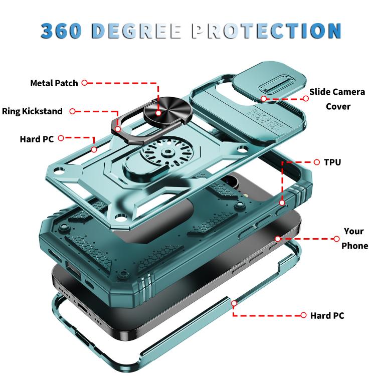 For iPhone 17e / 16e Sliding Camshield TPU + PC Phone Case with Holder