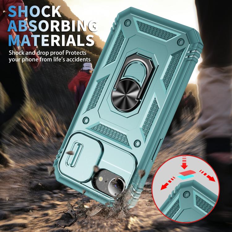 For iPhone 17e / 16e Sliding Camshield TPU + PC Phone Case with Holder