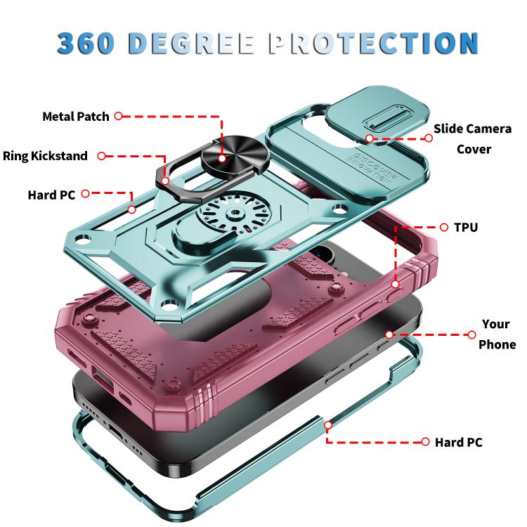For iPhone 17e / 16e Sliding Camshield TPU + PC Phone Case with Holder