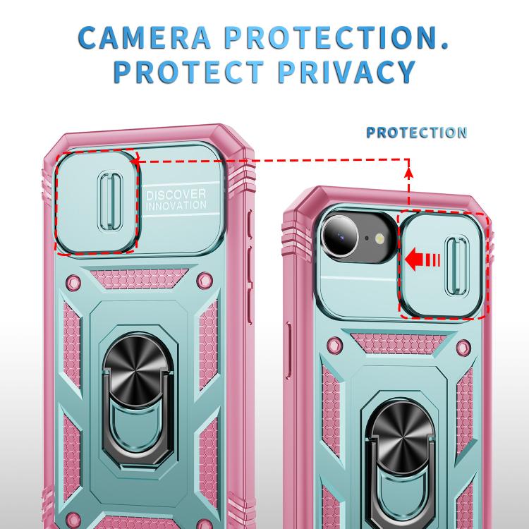 For iPhone 17e / 16e Sliding Camshield TPU + PC Phone Case with Holder