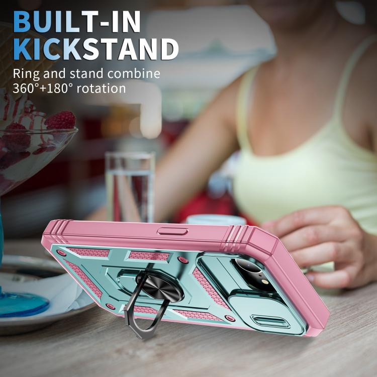 For iPhone 17e / 16e Sliding Camshield TPU + PC Phone Case with Holder