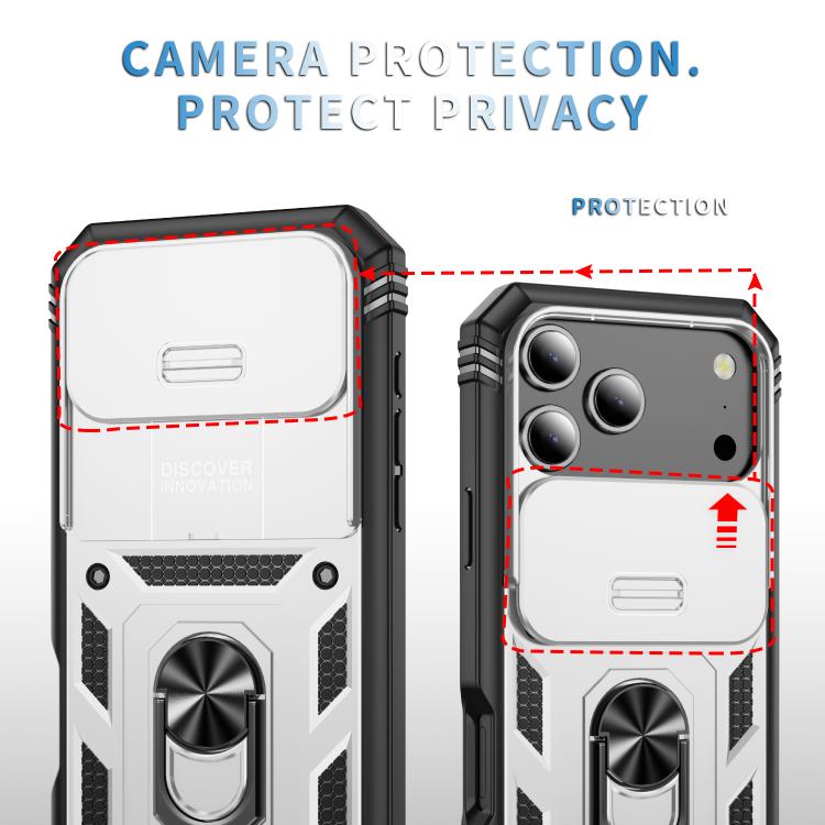 For iPhone 17 Pro Max Sliding Camshield TPU + PC Phone Case with Holder