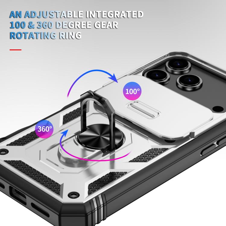 For iPhone 17 Pro Max Sliding Camshield TPU + PC Phone Case with Holder