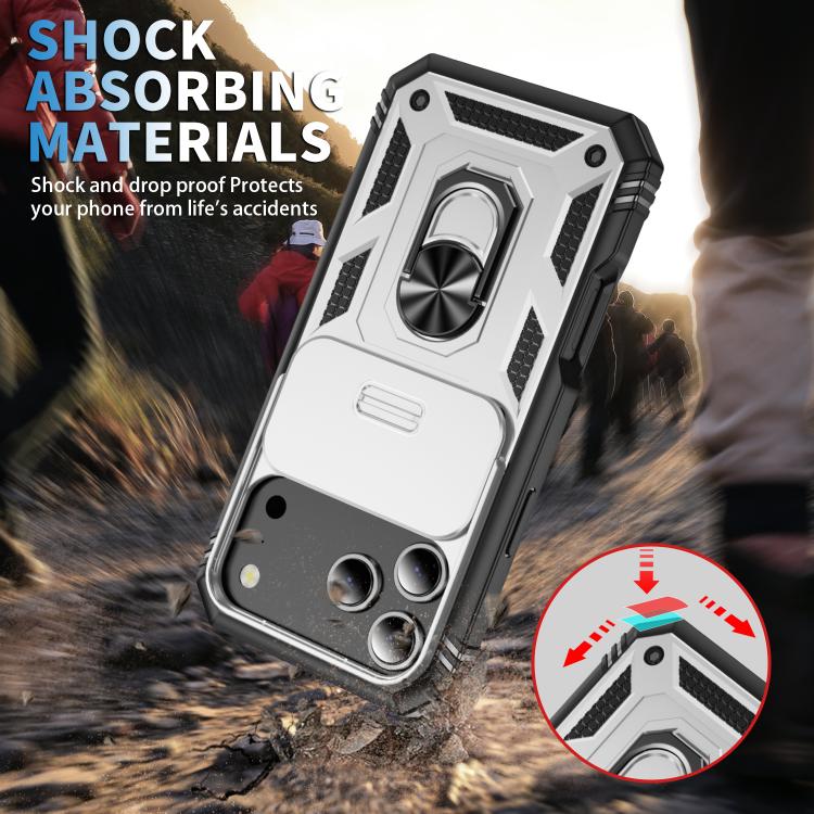 For iPhone 17 Pro Max Sliding Camshield TPU + PC Phone Case with Holder