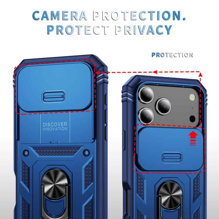For iPhone 17 Pro Max Sliding Camshield TPU + PC Phone Case with Holder
