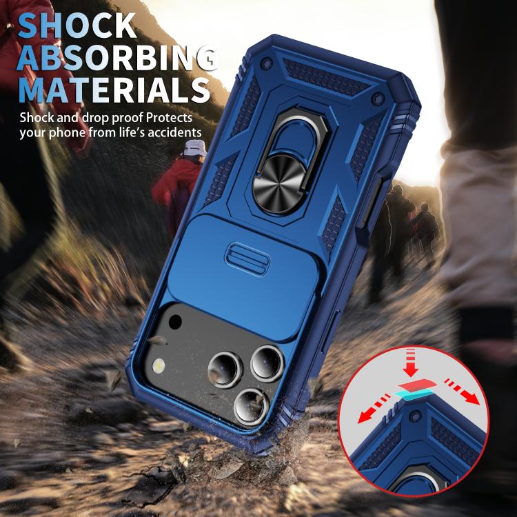 For iPhone 17 Pro Max Sliding Camshield TPU + PC Phone Case with Holder