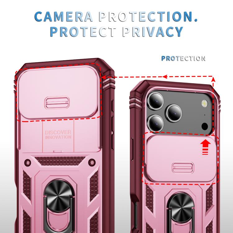 For iPhone 17 Pro Max Sliding Camshield TPU + PC Phone Case with Holder