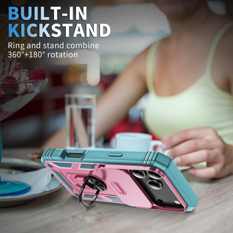 For iPhone 17 Pro Max Sliding Camshield TPU + PC Phone Case with Holder