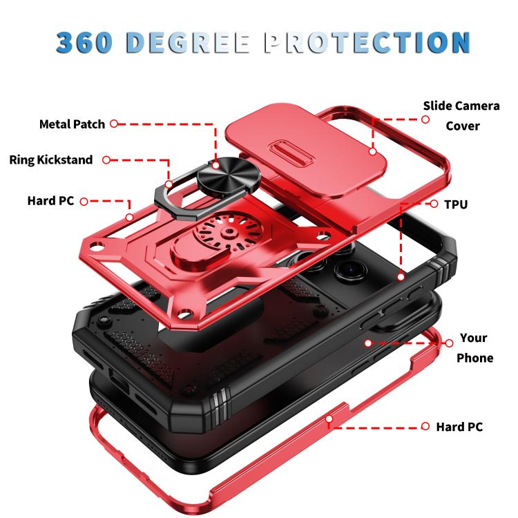 For iPhone 17 Pro Max Sliding Camshield TPU + PC Phone Case with Holder