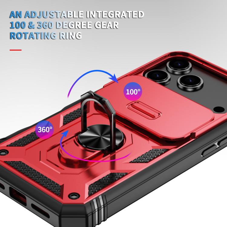 For iPhone 17 Pro Max Sliding Camshield TPU + PC Phone Case with Holder