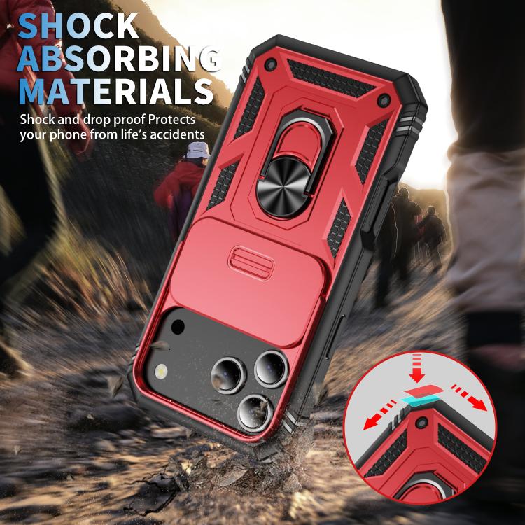 For iPhone 17 Pro Max Sliding Camshield TPU + PC Phone Case with Holder