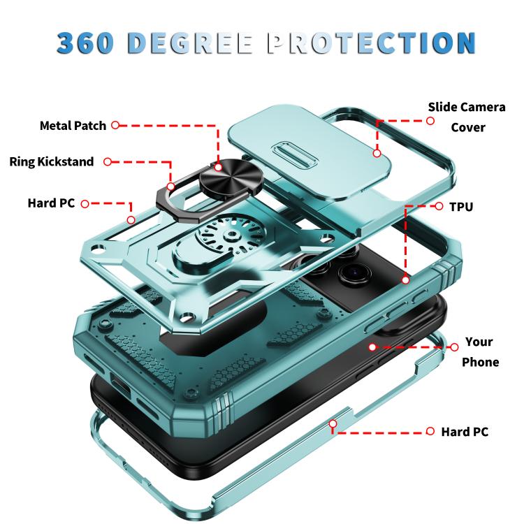 For iPhone 17 Pro Max Sliding Camshield TPU + PC Phone Case with Holder