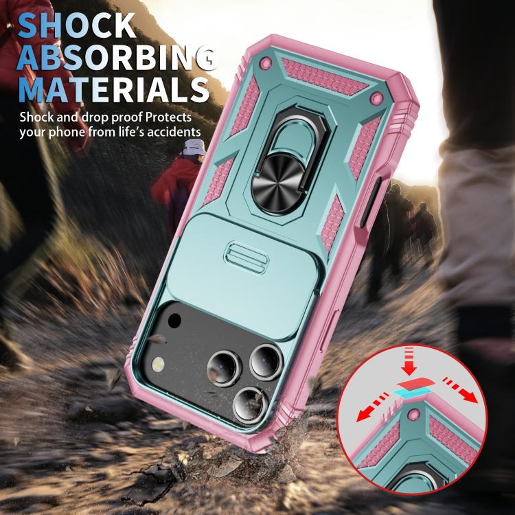For iPhone 17 Pro Max Sliding Camshield TPU + PC Phone Case with Holder