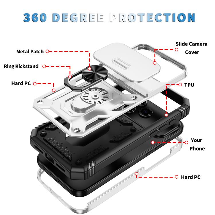 For iPhone 17 Pro Sliding Camshield TPU + PC Phone Case with Holder