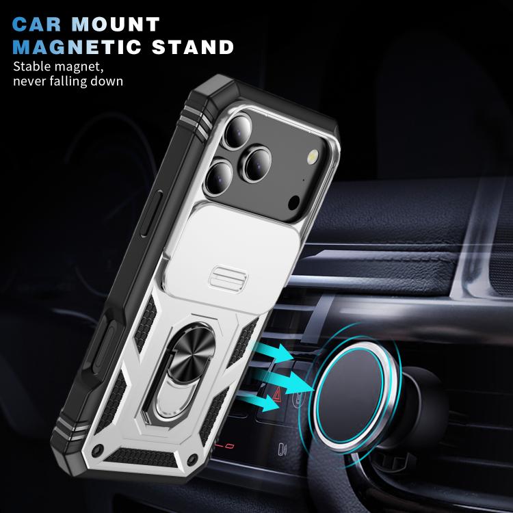 For iPhone 17 Pro Sliding Camshield TPU + PC Phone Case with Holder