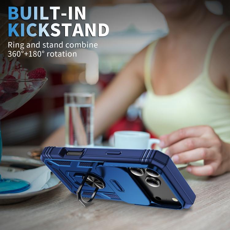 For iPhone 17 Pro Sliding Camshield TPU + PC Phone Case with Holder