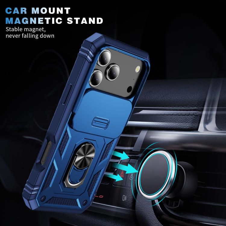For iPhone 17 Pro Sliding Camshield TPU + PC Phone Case with Holder