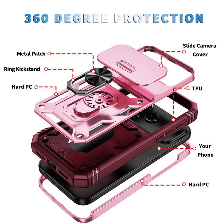 For iPhone 17 Pro Sliding Camshield TPU + PC Phone Case with Holder