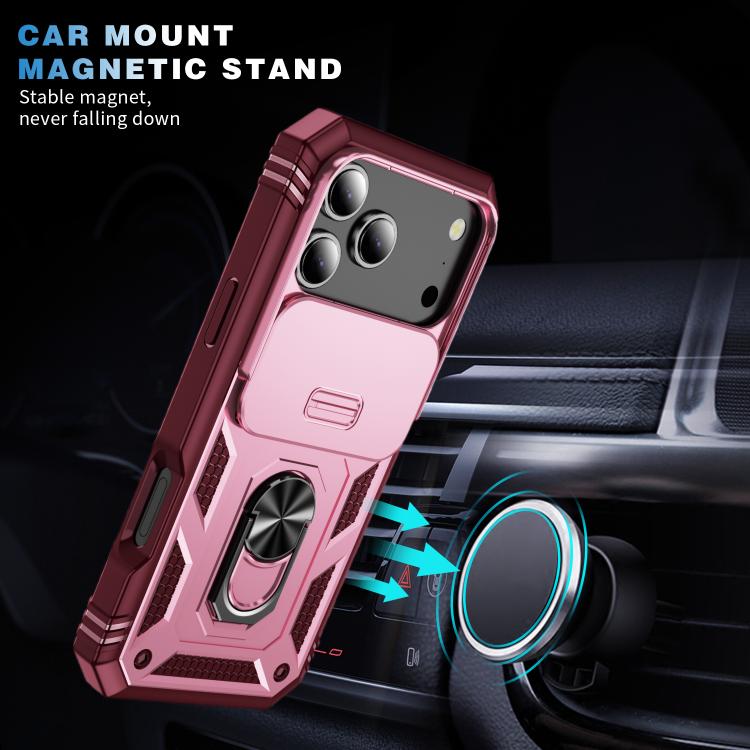 For iPhone 17 Pro Sliding Camshield TPU + PC Phone Case with Holder
