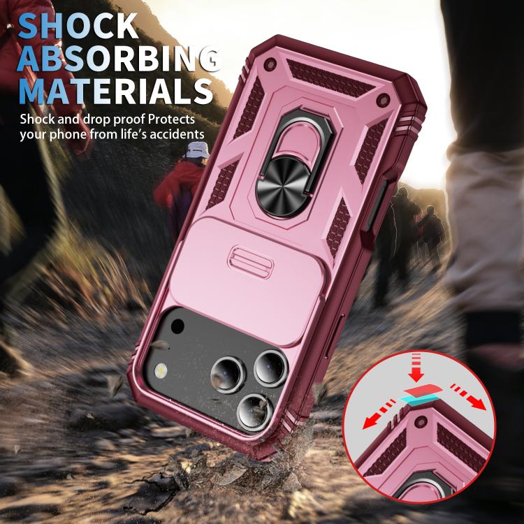 For iPhone 17 Pro Sliding Camshield TPU + PC Phone Case with Holder
