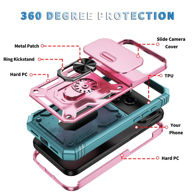 For iPhone 17 Pro Sliding Camshield TPU + PC Phone Case with Holder