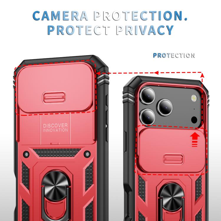 For iPhone 17 Pro Sliding Camshield TPU + PC Phone Case with Holder