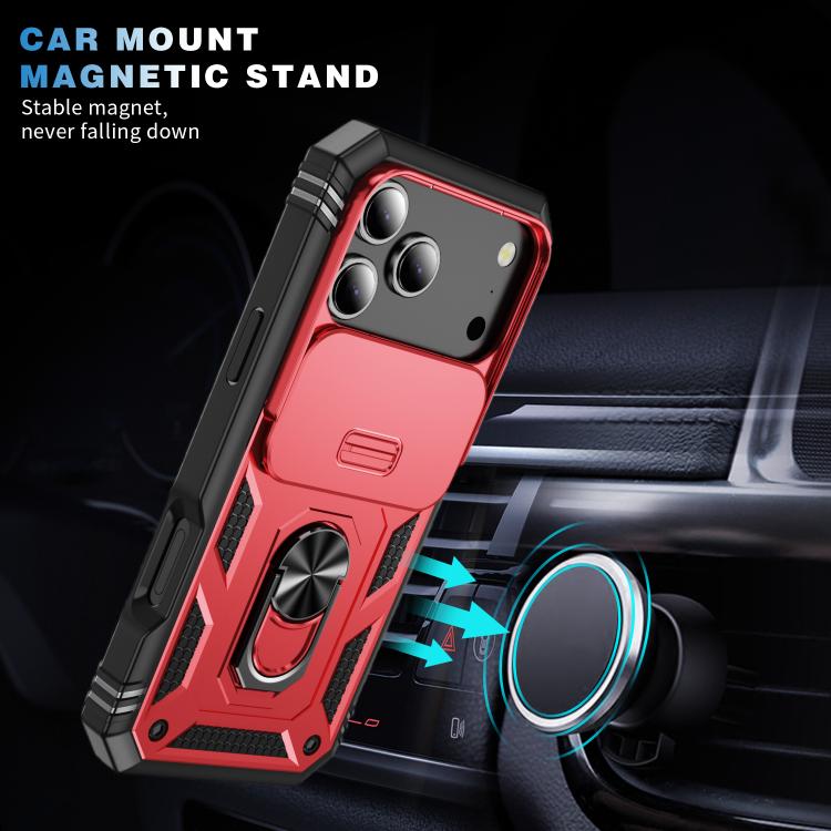 For iPhone 17 Pro Sliding Camshield TPU + PC Phone Case with Holder