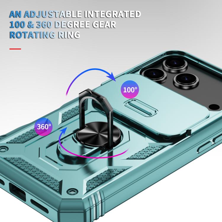 For iPhone 17 Pro Sliding Camshield TPU + PC Phone Case with Holder