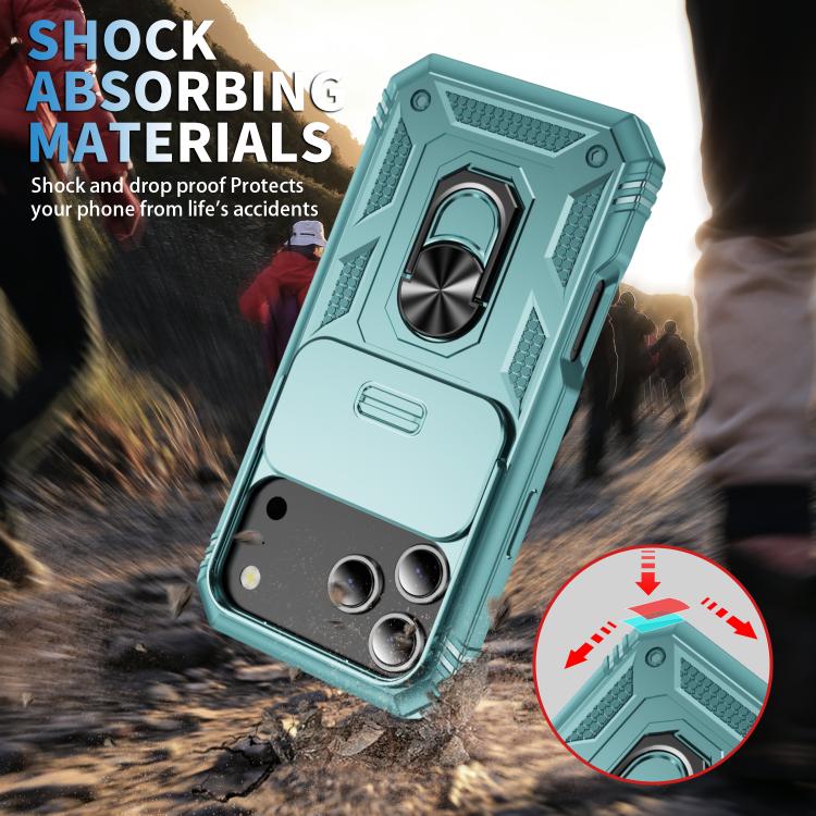 For iPhone 17 Pro Sliding Camshield TPU + PC Phone Case with Holder