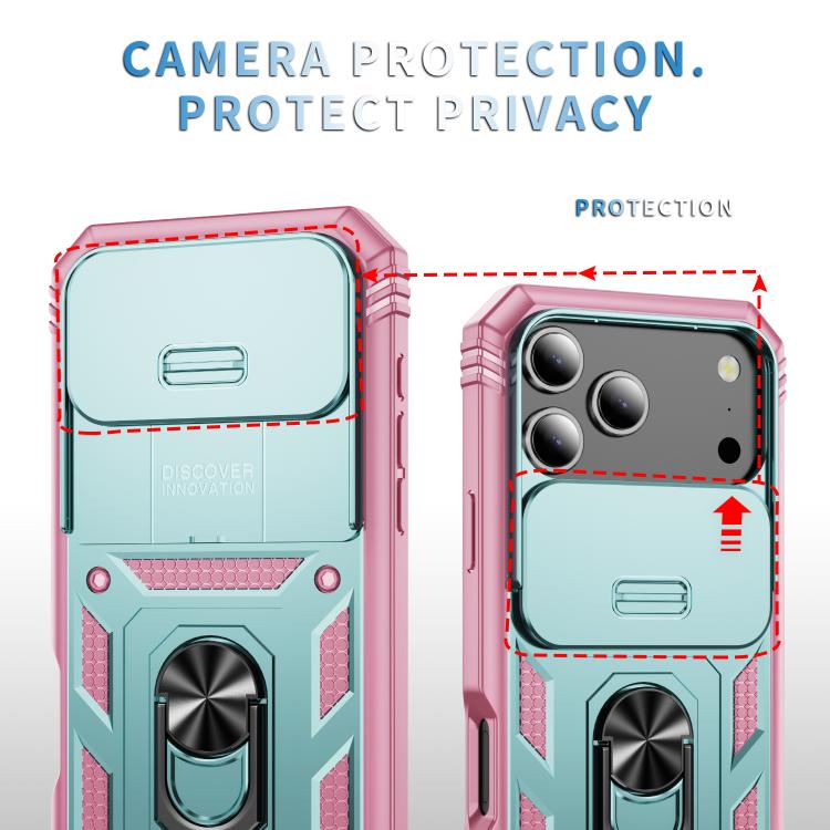 For iPhone 17 Pro Sliding Camshield TPU + PC Phone Case with Holder