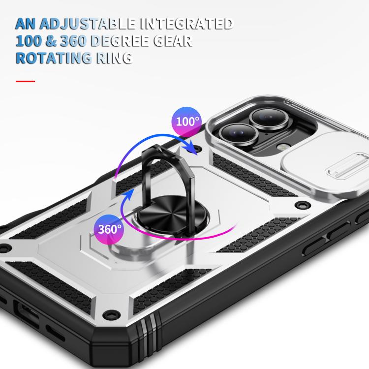 For iPhone 17 Sliding Camshield TPU + PC Phone Case with Holder