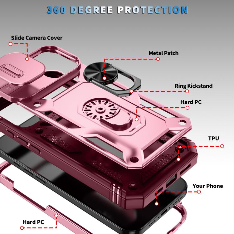 For iPhone 17 Sliding Camshield TPU + PC Phone Case with Holder