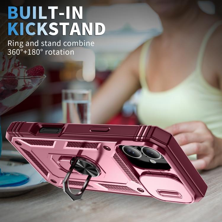 For iPhone 17 Sliding Camshield TPU + PC Phone Case with Holder
